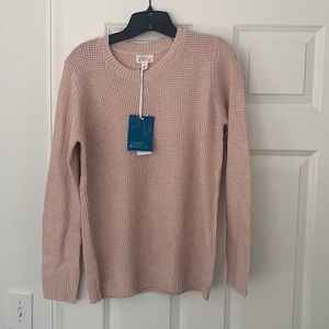 NWT Market & Spruce peach pink knit crew neck sweater size m